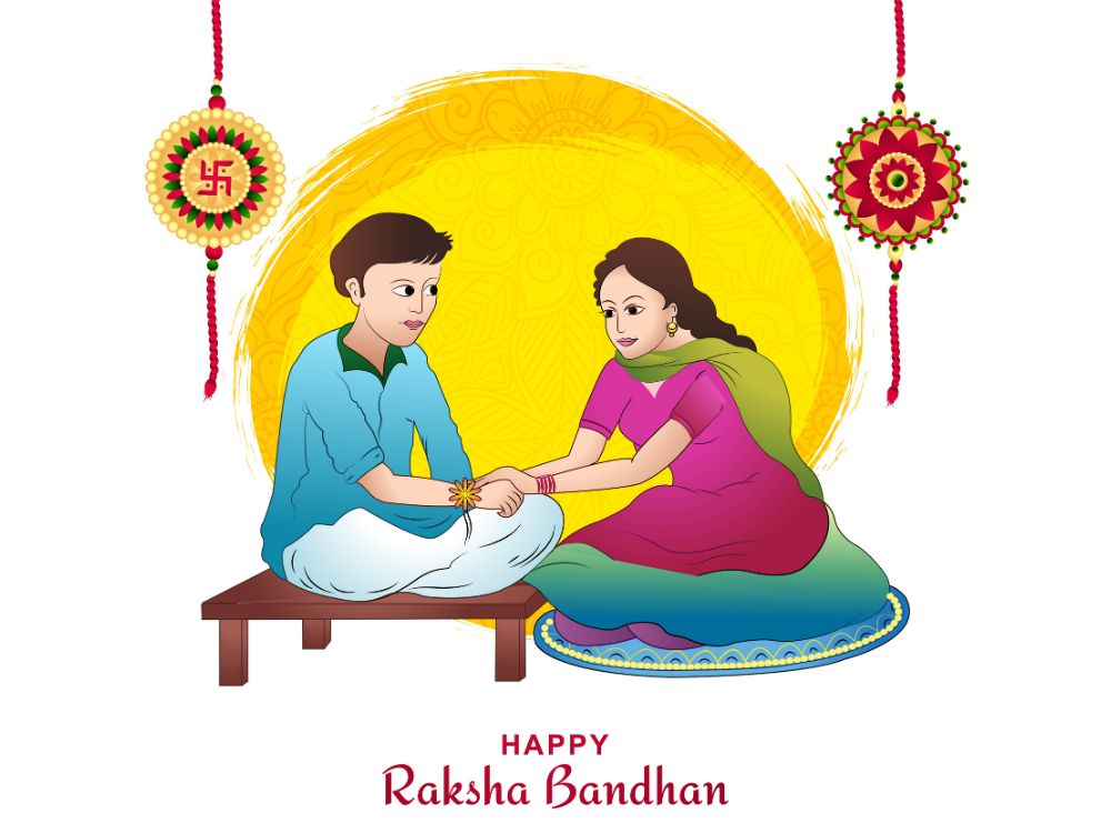 Happy Raksha Bandhan celebration decorated by frame with hand an Stock  Vector by ©redshinestudio 284872184