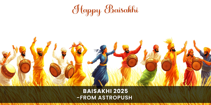 People celebrating Baisakhi 2025 with dance, music, and harvest rituals symbolizing new beginnings and prosperity