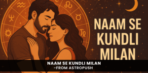 Couple matching kundli by name on screen – name-based horoscope compatibility for love and marriage destiny