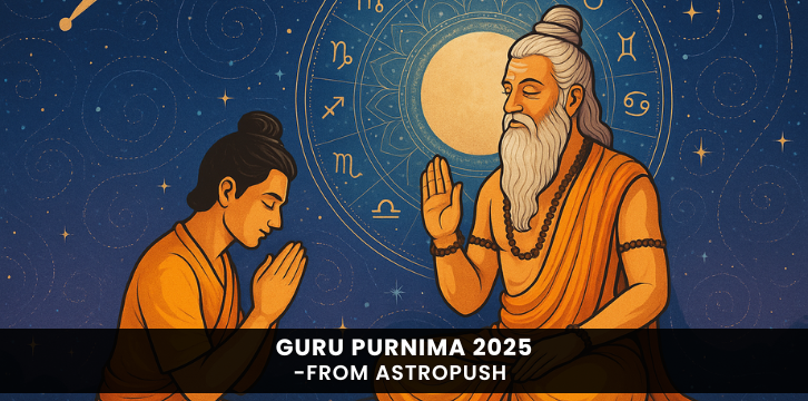 Guru Purnima 2025 celebration with devotees honoring spiritual gurus and seeking blessings on the full moon day.