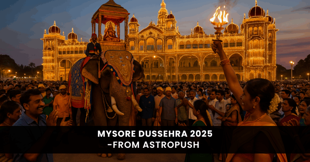Mysore Dussehra 2025 celebration with illuminated palace, cultural events, and royal grandeur you must experience