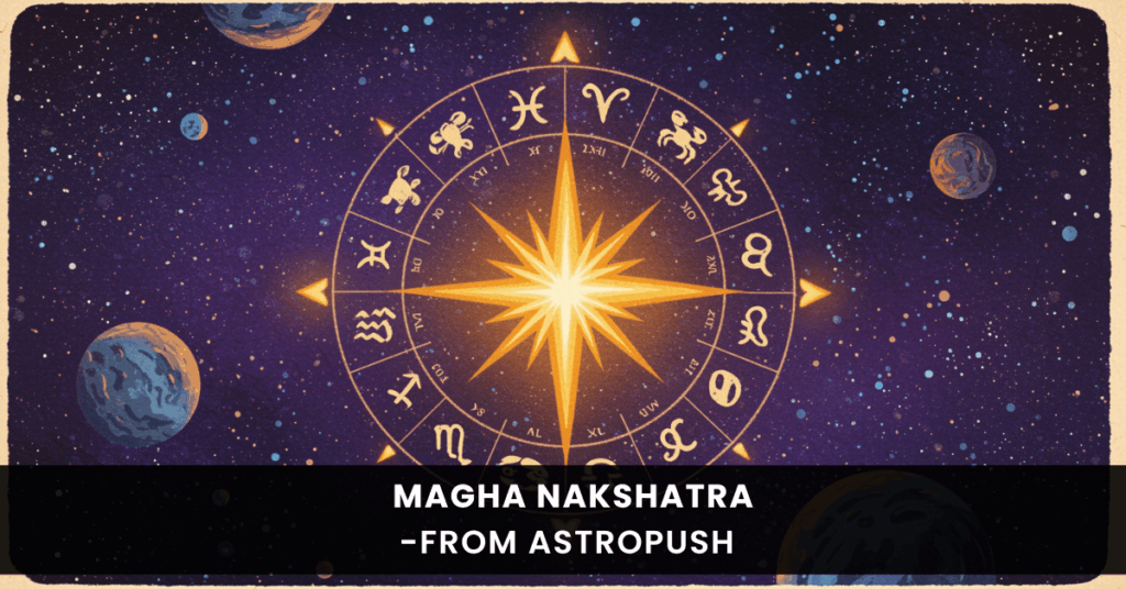 Magha Nakshatra: The Royal Star of Leadership and Legacy, symbolizing power, ancestry, and success in Vedic astrology.
