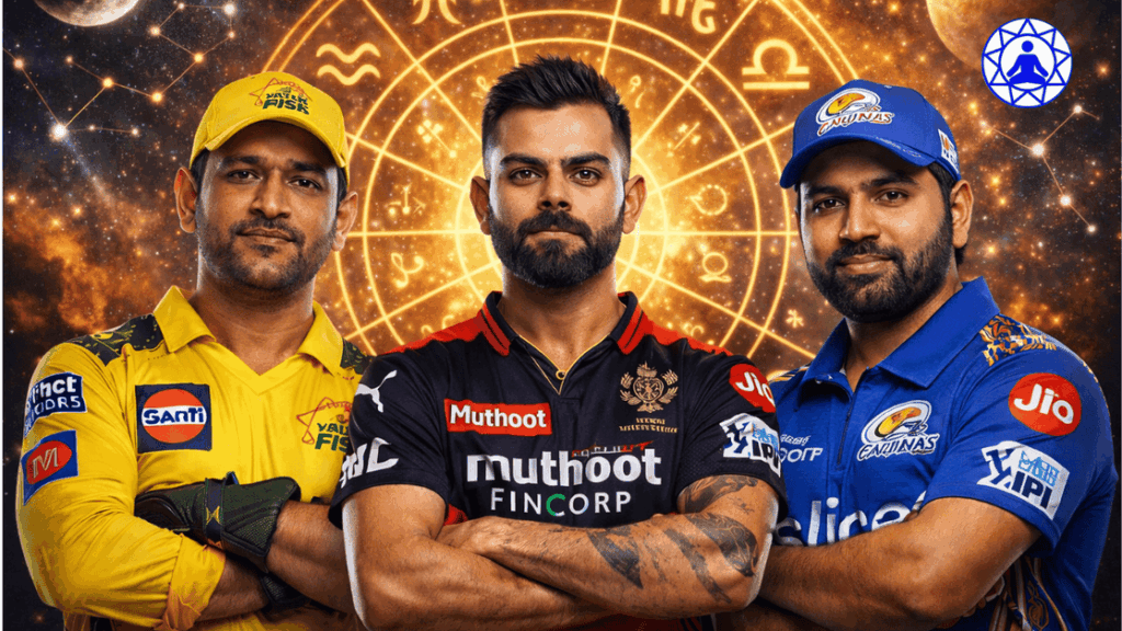 IPL 2026 astrology, cricket astrology India, Virat Kohli zodiac sign, Rohit Sharma rashi, MS Dhoni astrology, IPL players zodiac signs, rashi ka effect cricket me, cricket mindset astrology, IPL match analysis astrology, last over pressure cricket, player nature astrology, zodiac signs and sports performance,